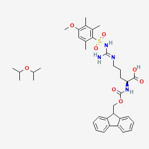 molecular formula C37H50N4O8S B564034 (2S)-5-[[amino-[(4-methoxy-2,3,6-trimethylphenyl)sulfonylamino]methylidene]amino]-2-(9H-fluoren-9-ylmethoxycarbonylamino)pentanoic acid;2-propan-2-yloxypropane CAS No. 103897-66-1