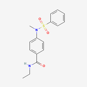 molecular formula C16H18N2O3S B5640371 N-ETHYL-4-(N-METHYLBENZENESULFONAMIDO)BENZAMIDE 