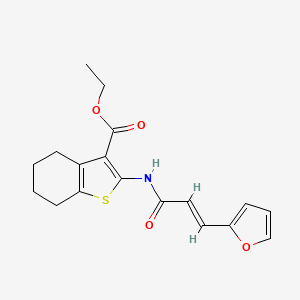 molecular formula C18H19NO4S B5640487 ethyl 2-{[(2E)-3-(furan-2-yl)prop-2-enoyl]amino}-4,5,6,7-tetrahydro-1-benzothiophene-3-carboxylate 