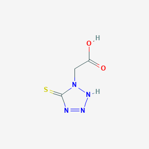 molecular formula C3H4N4O2S B056406 5-Mercapto-1H-tetrazole-1-acetic acid CAS No. 57658-36-3
