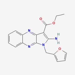 molecular formula C18H16N4O3 B5640636 Ethyl 2-amino-1-(2-furylmethyl)pyrrolo[3,2-b]quinoxaline-3-carboxylate 