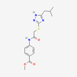 molecular formula C16H20N4O3S B5640649 METHYL 4-(2-{[5-(2-METHYLPROPYL)-4H-1,2,4-TRIAZOL-3-YL]SULFANYL}ACETAMIDO)BENZOATE 