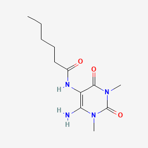 molecular formula C12H20N4O3 B564068 N-(6-Amino-1,3-dimethyl-2,4-dioxo-1,2,3,4-tetrahydropyrimidin-5-yl)hexanamide CAS No. 100314-00-9