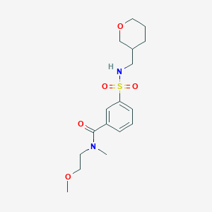 molecular formula C17H26N2O5S B5640789 N-(2-methoxyethyl)-N-methyl-3-{[(tetrahydro-2H-pyran-3-ylmethyl)amino]sulfonyl}benzamide 