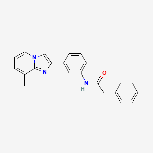 molecular formula C22H19N3O B5640870 N-(3-{8-METHYLIMIDAZO[1,2-A]PYRIDIN-2-YL}PHENYL)-2-PHENYLACETAMIDE 