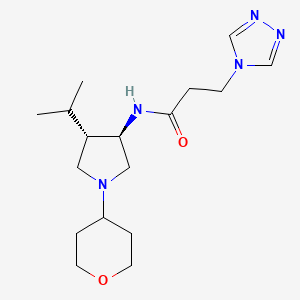 molecular formula C17H29N5O2 B5640927 N-[(3R,4S)-1-(oxan-4-yl)-4-propan-2-ylpyrrolidin-3-yl]-3-(1,2,4-triazol-4-yl)propanamide 