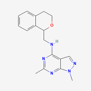molecular formula C17H19N5O B5641010 N-(3,4-dihydro-1H-2-benzopyran-1-ylmethyl)-1,6-dimethyl-1H-pyrazolo[3,4-d]pyrimidin-4-amine 