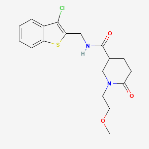 molecular formula C18H21ClN2O3S B5641077 N-[(3-chloro-1-benzothien-2-yl)methyl]-1-(2-methoxyethyl)-6-oxo-3-piperidinecarboxamide 