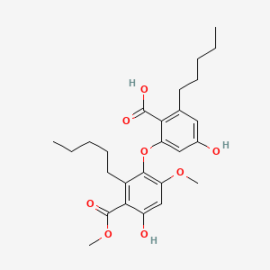 4-Hydroxy-2-[4-hydroxy-6-methoxy-3-(methoxycarbonyl)-2-pentylphenoxy]-6-pentylbenzoic acid