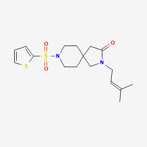 molecular formula C17H24N2O3S2 B5641197 2-(3-methyl-2-buten-1-yl)-8-(2-thienylsulfonyl)-2,8-diazaspiro[4.5]decan-3-one 