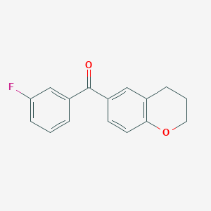 molecular formula C16H13FO2 B5641206 3,4-dihydro-2H-chromen-6-yl-(3-fluorophenyl)methanone 