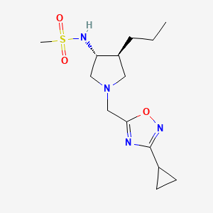 molecular formula C14H24N4O3S B5641251 N-[(3R,4S)-1-[(3-cyclopropyl-1,2,4-oxadiazol-5-yl)methyl]-4-propylpyrrolidin-3-yl]methanesulfonamide 