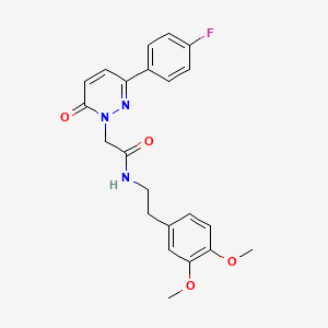 molecular formula C22H22FN3O4 B5641318 N~1~-(3,4-dimethoxyphenethyl)-2-[3-(4-fluorophenyl)-6-oxo-1(6H)-pyridazinyl]acetamide 
