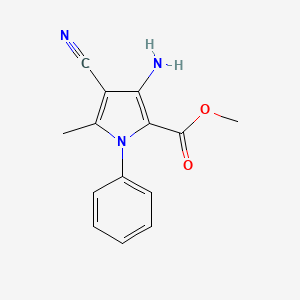 molecular formula C14H13N3O2 B5641345 methyl 3-amino-4-cyano-5-methyl-1-phenyl-1H-pyrrole-2-carboxylate 