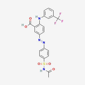 5-{(Z)-[4-(Acetylsulfamoyl)phenyl]diazenyl}-2-{[3-(trifluoromethyl)phenyl]amino}benzoic acid