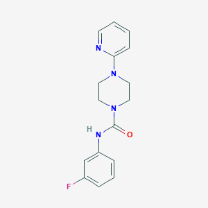 molecular formula C16H17FN4O B5641482 N-(3-fluorophenyl)-4-(pyridin-2-yl)piperazine-1-carboxamide 