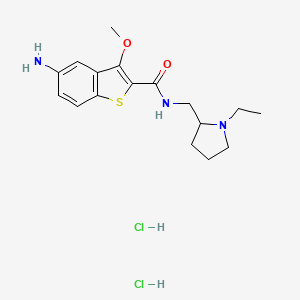 molecular formula C17H25Cl2N3O2S B564154 5-Amino-N-[(1-ethylpyrrolidin-2-yl)methyl]-3-methoxybenzo[b]thiophene-2-carboxamide dihydrochloride CAS No. 100683-81-6