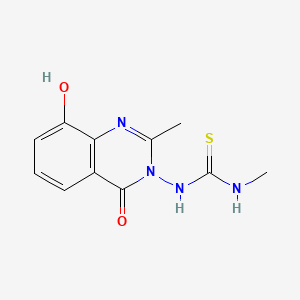 molecular formula C11H12N4O2S B564165 N-(8-Hydroxy-2-methyl-4-oxoquinazolin-3(4H)-yl)-N'-methylthiourea CAS No. 100061-75-4