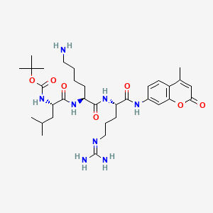 molecular formula C33H52N8O7 B564171 Boc-leu-lys-arg-amc hydrochloride salt CAS No. 109358-47-6