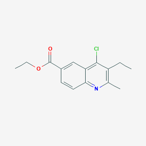 molecular formula C15H16ClNO2 B5641723 Ethyl 4-chloro-3-ethyl-2-methylquinoline-6-carboxylate 