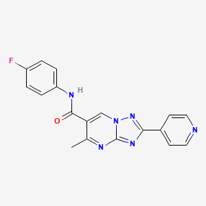 molecular formula C18H13FN6O B5641857 N-(4-fluorophenyl)-5-methyl-2-pyridin-4-yl-[1,2,4]triazolo[1,5-a]pyrimidine-6-carboxamide 
