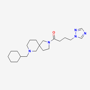 molecular formula C21H35N5O B5641894 1-[9-(Cyclohexylmethyl)-2,9-diazaspiro[4.5]decan-2-yl]-4-(1,2,4-triazol-1-yl)butan-1-one 
