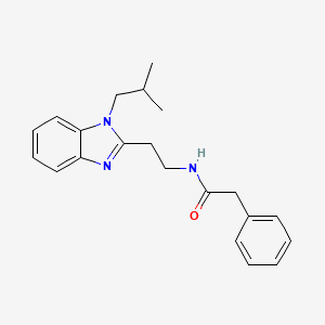 molecular formula C21H25N3O B5641945 N-{2-[1-(2-METHYLPROPYL)-1H-1,3-BENZODIAZOL-2-YL]ETHYL}-2-PHENYLACETAMIDE 