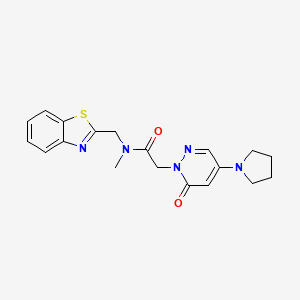 molecular formula C19H21N5O2S B5642024 N-(1,3-benzothiazol-2-ylmethyl)-N-methyl-2-(6-oxo-4-pyrrolidin-1-ylpyridazin-1(6H)-yl)acetamide 