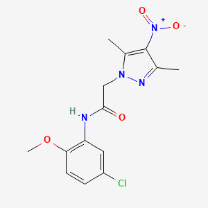 molecular formula C14H15ClN4O4 B5642045 N-(5-chloro-2-methoxyphenyl)-2-(3,5-dimethyl-4-nitropyrazol-1-yl)acetamide 