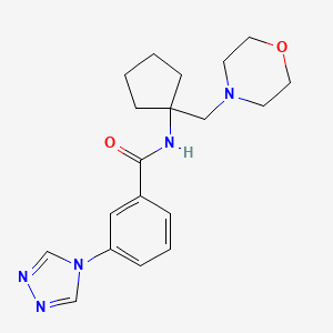 molecular formula C19H25N5O2 B5642181 N-[1-(4-morpholinylmethyl)cyclopentyl]-3-(4H-1,2,4-triazol-4-yl)benzamide 