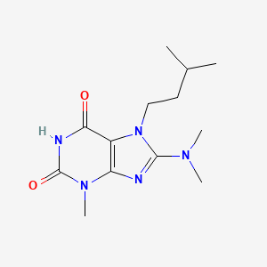 molecular formula C13H21N5O2 B5642206 8-(dimethylamino)-7-isopentyl-3-methyl-1H-purine-2,6(3H,7H)-dione 