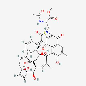 methyl (2R)-2-acetamido-3-[[(7Z,9S,10S,11S,12Z,14S,16Z,20S,21S,22Z,24Z,26Z)-4,10,14,20-tetrahydroxy-3,7,9,11,17,21,27-heptamethyl-6,18,28,32,34-pentaoxo-29-azatricyclo[28.3.1.05,33]tetratriaconta-1(33),2,4,7,12,16,22,24,26,30-decaen-31-yl]sulfanyl]propanoate