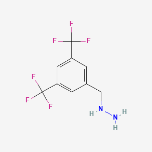 molecular formula C9H8F6N2 B564225 3,5-Ditrifluoromethyl-benzyl-hydrazine CAS No. 106898-35-5