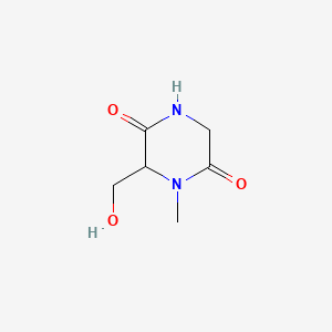 molecular formula C6H10N2O3 B564233 6-(Hydroxymethyl)-1-methylpiperazine-2,5-dione CAS No. 101623-20-5