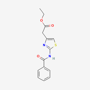molecular formula C14H14N2O3S B5642932 ethyl 2-(2-benzamido-1,3-thiazol-4-yl)acetate 