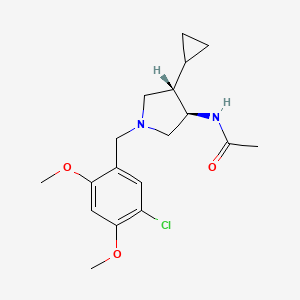 molecular formula C18H25ClN2O3 B5643019 N-[(3R,4S)-1-[(5-chloro-2,4-dimethoxyphenyl)methyl]-4-cyclopropylpyrrolidin-3-yl]acetamide 