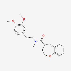 molecular formula C22H27NO4 B5643133 N-[2-(3,4-dimethoxyphenyl)ethyl]-N-methyl-2,3,4,5-tetrahydro-1-benzoxepine-4-carboxamide 
