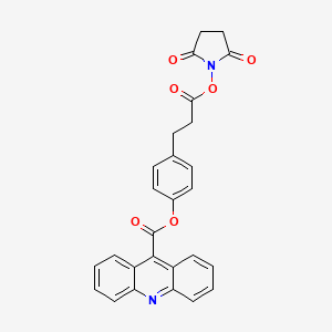 molecular formula C27H20N2O6 B564315 4-(3-((2,5-Dioxopyrrolidin-1-yl)oxy)-3-oxopropyl)phenyl acridine-9-carboxylate CAS No. 87198-87-6