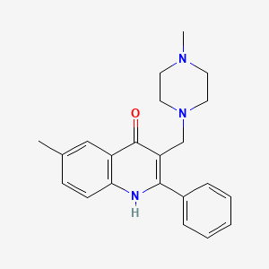 molecular formula C22H25N3O B5643155 6-Methyl-3-[(4-methylpiperazinyl)methyl]-2-phenylquinolin-4-ol 