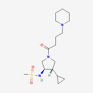 molecular formula C17H31N3O3S B5643192 N-[(3R,4S)-4-cyclopropyl-1-(4-piperidin-1-ylbutanoyl)pyrrolidin-3-yl]methanesulfonamide 
