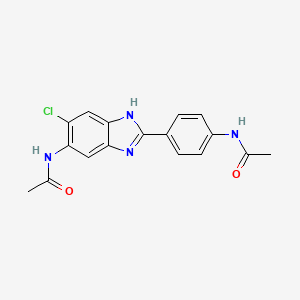 molecular formula C17H15ClN4O2 B5643333 N-[4-(5-acetamido-6-chloro-1H-benzimidazol-2-yl)phenyl]acetamide 