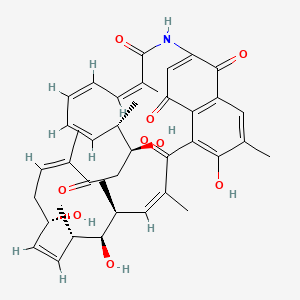 molecular formula C40H47NO9 B564342 (7Z,9S,10S,11S,12Z,14S,16Z,20S,21S,22Z,24Z,26Z)-4,10,14,20-tetrahydroxy-3,7,9,11,17,21,27-heptamethyl-29-azatricyclo[28.3.1.05,33]tetratriaconta-1(33),2,4,7,12,16,22,24,26,30-decaene-6,18,28,32,34-pentone CAS No. 105225-03-4