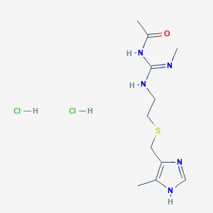 molecular formula C11H19N5OS B564352 N-[N'-Methyl-N-[2-[(5-methyl-1H-imidazol-4-yl)methylsulfanyl]ethyl]carbamimidoyl]acetamide;dihydrochloride CAS No. 110592-19-3