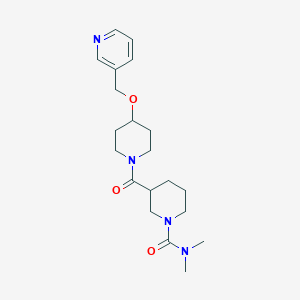 molecular formula C20H30N4O3 B5643536 N,N-dimethyl-3-{[4-(3-pyridinylmethoxy)-1-piperidinyl]carbonyl}-1-piperidinecarboxamide 