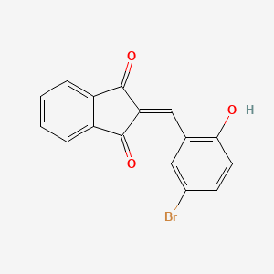 molecular formula C16H9BrO3 B5643692 2-[(5-Bromo-2-hydroxyphenyl)methylidene]-2,3-dihydro-1H-indene-1,3-dione 
