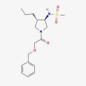 molecular formula C17H26N2O4S B5643789 N-[(3R,4S)-1-(2-phenylmethoxyacetyl)-4-propylpyrrolidin-3-yl]methanesulfonamide 