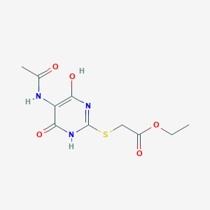 molecular formula C10H13N3O5S B5643864 ethyl 2-[(5-acetamido-4-hydroxy-6-oxo-1H-pyrimidin-2-yl)sulfanyl]acetate 