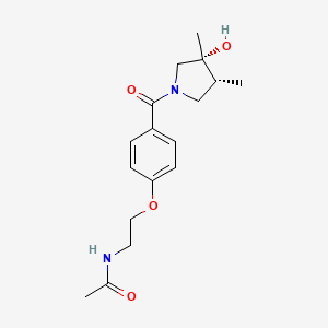 molecular formula C17H24N2O4 B5644133 N-[2-[4-[(3R,4R)-3-hydroxy-3,4-dimethylpyrrolidine-1-carbonyl]phenoxy]ethyl]acetamide 