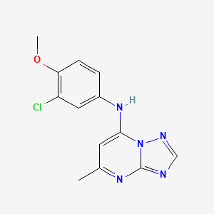 molecular formula C13H12ClN5O B5644147 N-(3-chloro-4-methoxyphenyl)-5-methyl-[1,2,4]triazolo[1,5-a]pyrimidin-7-amine 