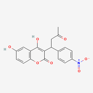 molecular formula C19H15NO7 B564415 4,6-Dihydroxy-3-[1-(4-nitrophenyl)-3-oxobutyl]-2H-1-benzopyran-2-one CAS No. 64180-13-8